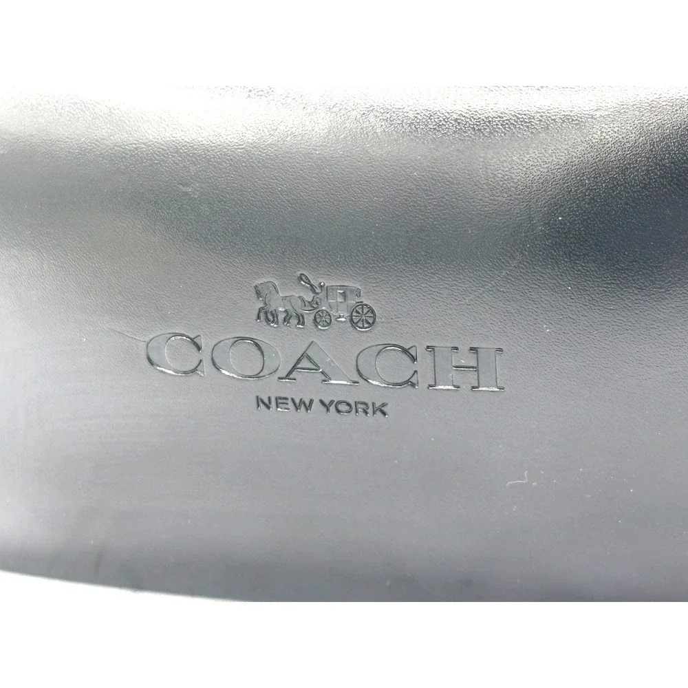 Coach Eyewear Large Black Leather‎ Hard Clamshell Case Sunglasses Sunglass EUC